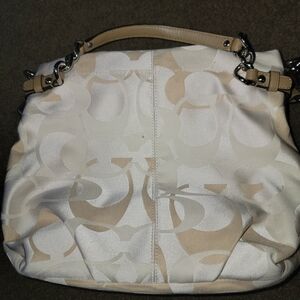 Coach White and Tan Women's Handbag